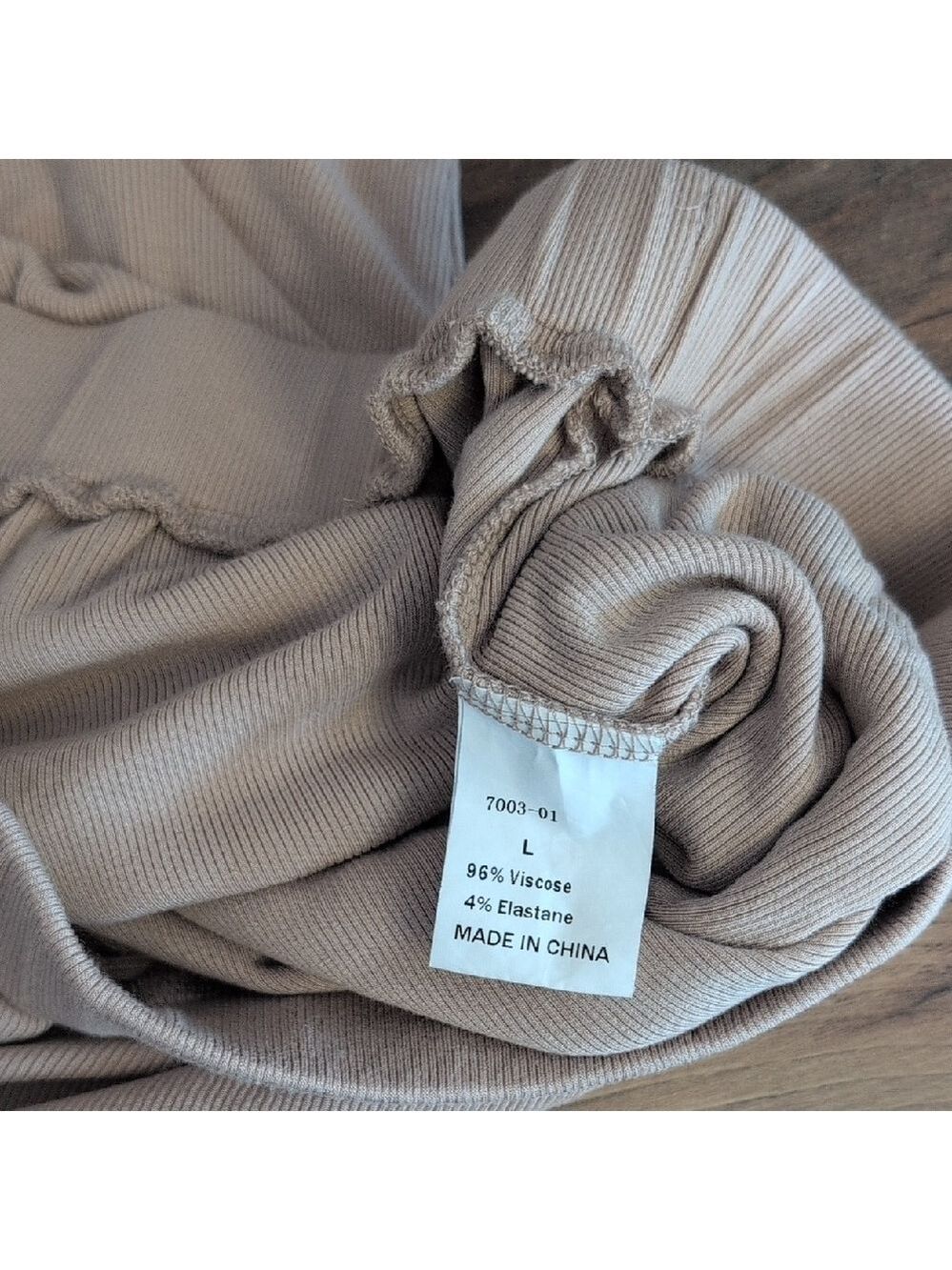 PrettyGarden Beige Soft Ribbed Pajama Lounge 2pc Set L - Picture 11 of 11